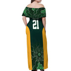 Basketball Custom Tasmania Off Shoulder Maxi Dress Simple Australian Dot Art - Aussie Hoodie
