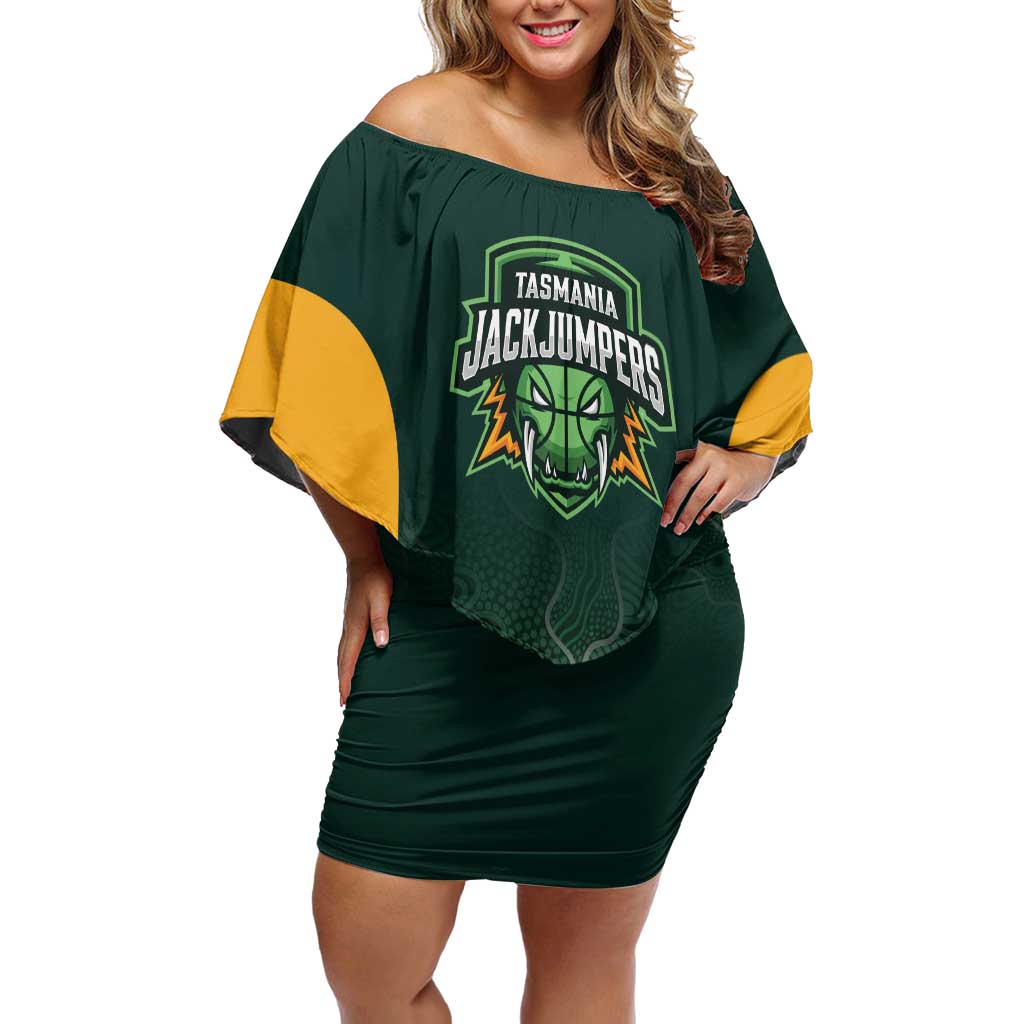 Basketball Custom Tasmania Off Shoulder Short Dress Simple Australian Dot Art - Aussie Hoodie