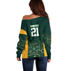Basketball Custom Tasmania Off Shoulder Sweater Simple Australian Dot Art - Aussie Hoodie
