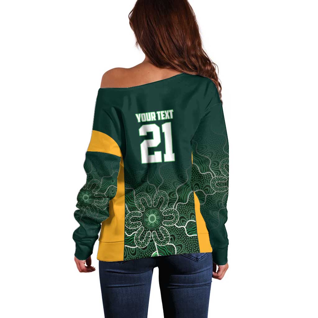 Basketball Custom Tasmania Off Shoulder Sweater Simple Australian Dot Art - Aussie Hoodie