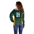 Basketball Custom Tasmania Off Shoulder Sweater Simple Australian Dot Art - Aussie Hoodie