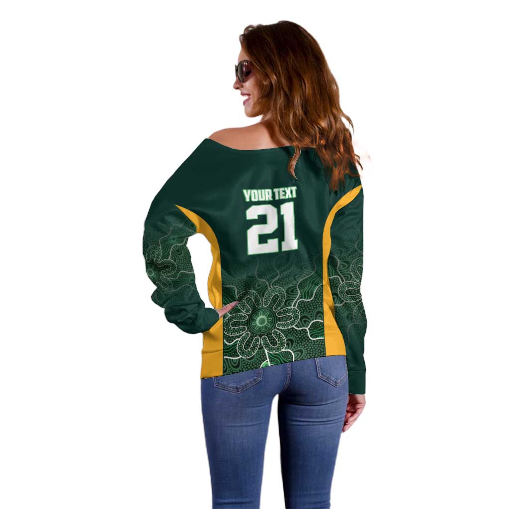 Basketball Custom Tasmania Off Shoulder Sweater Simple Australian Dot Art - Aussie Hoodie