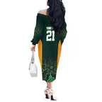 Basketball Custom Tasmania Off The Shoulder Long Sleeve Dress Simple Australian Dot Art - Aussie Hoodie