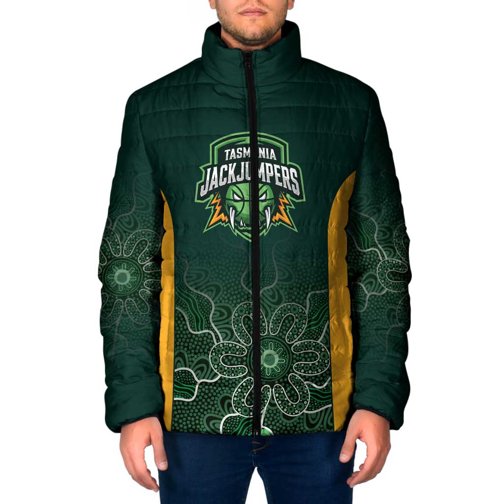 Basketball Custom Tasmania Padded Jacket Simple Australian Dot Art - Aussie Hoodie