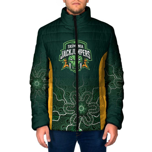 Basketball Custom Tasmania Padded Jacket Simple Australian Dot Art - Aussie Hoodie