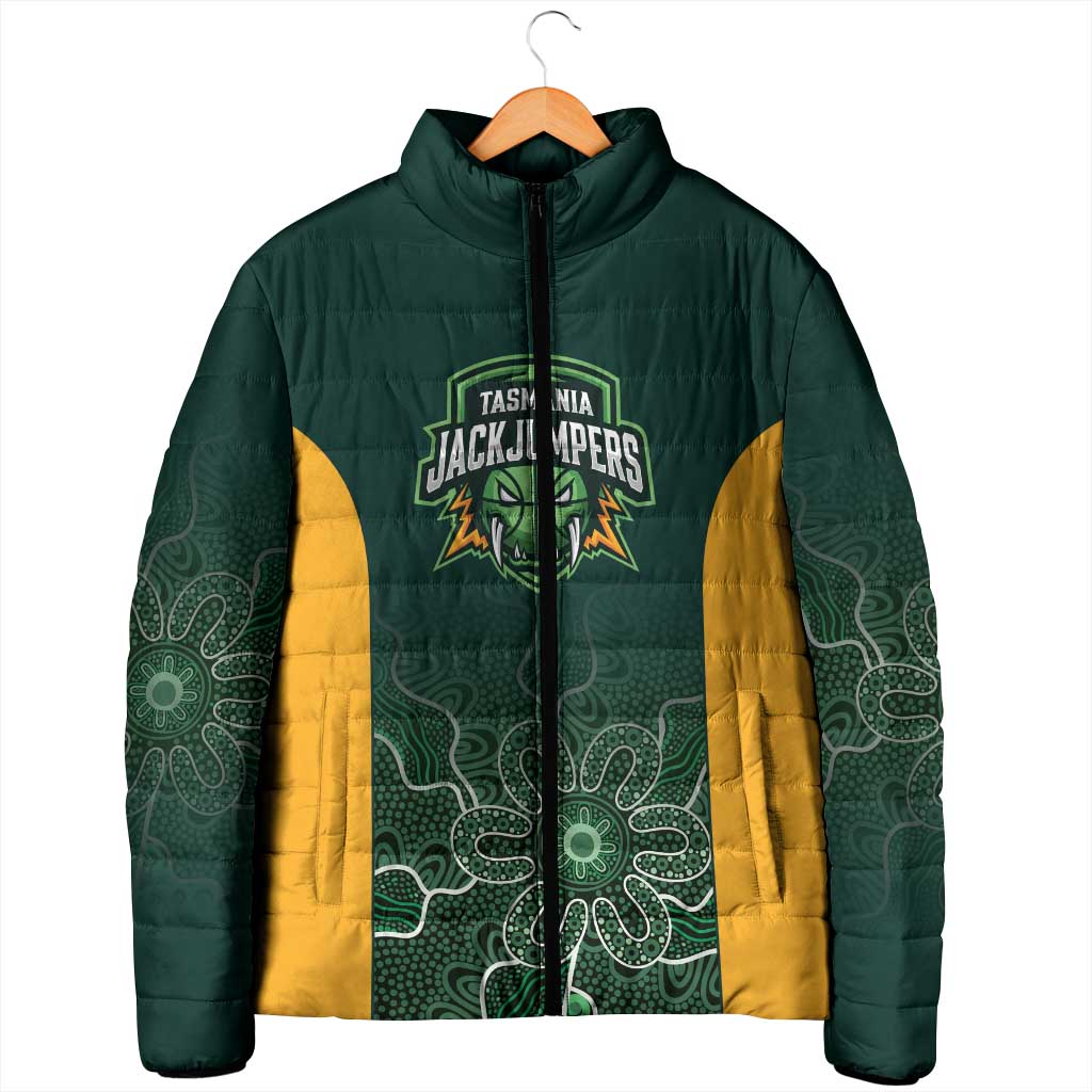 Basketball Custom Tasmania Padded Jacket Simple Australian Dot Art - Aussie Hoodie