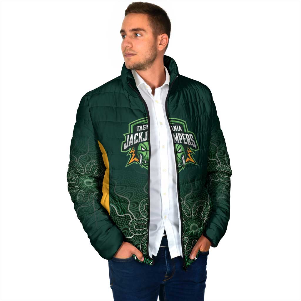 Basketball Custom Tasmania Padded Jacket Simple Australian Dot Art - Aussie Hoodie