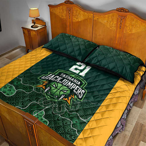 Basketball Custom Tasmania Quilt Bed Set Simple Australian Dot Art - Aussie Hoodie