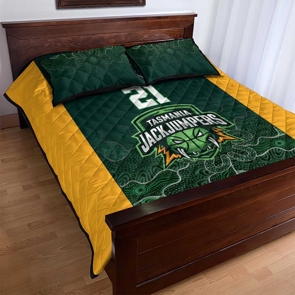 Basketball Custom Tasmania Quilt Bed Set Simple Australian Dot Art - Aussie Hoodie