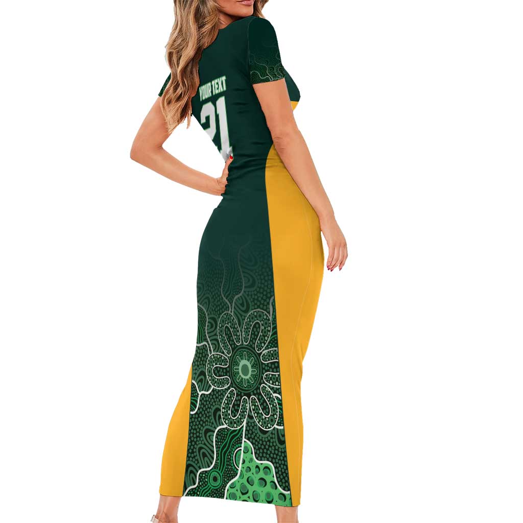 Basketball Custom Tasmania Short Sleeve Bodycon Dress Simple Australian Dot Art - Aussie Hoodie