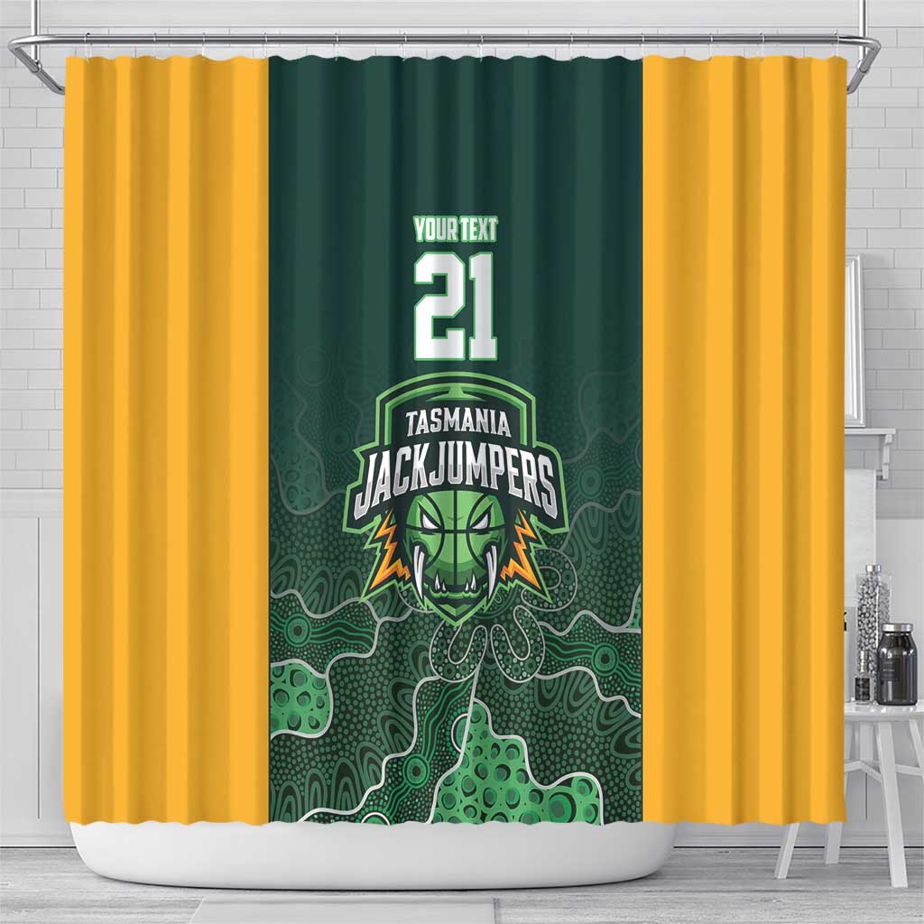 Basketball Custom Tasmania Shower Curtain Simple Australian Dot Art - Aussie Hoodie