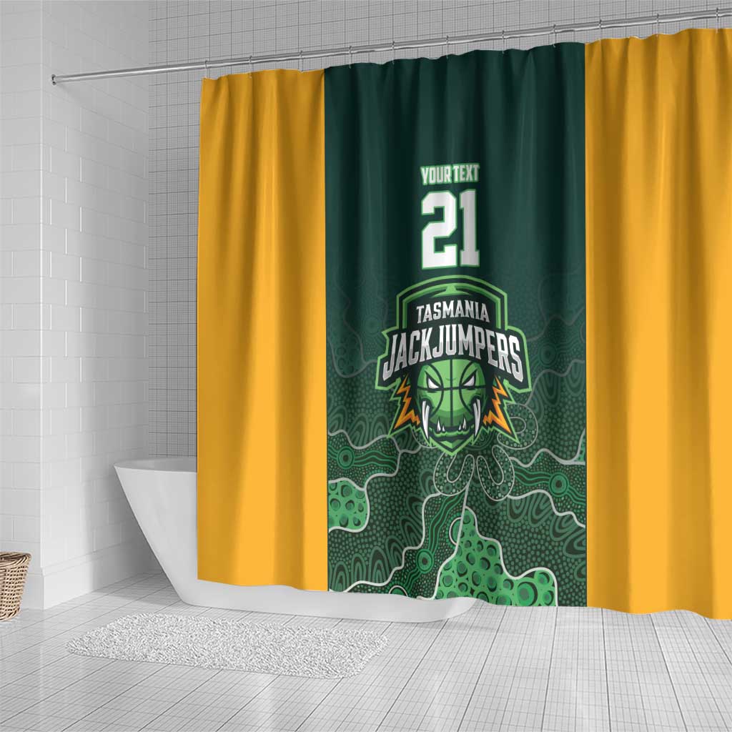 Basketball Custom Tasmania Shower Curtain Simple Australian Dot Art - Aussie Hoodie