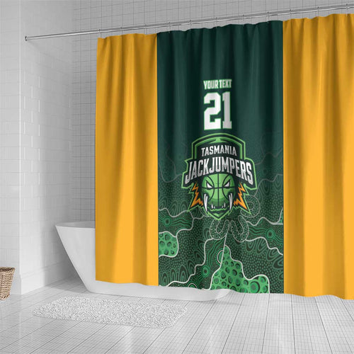 Basketball Custom Tasmania Shower Curtain Simple Australian Dot Art - Aussie Hoodie