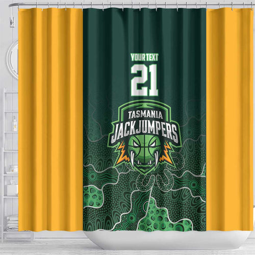 Basketball Custom Tasmania Shower Curtain Simple Australian Dot Art - Aussie Hoodie