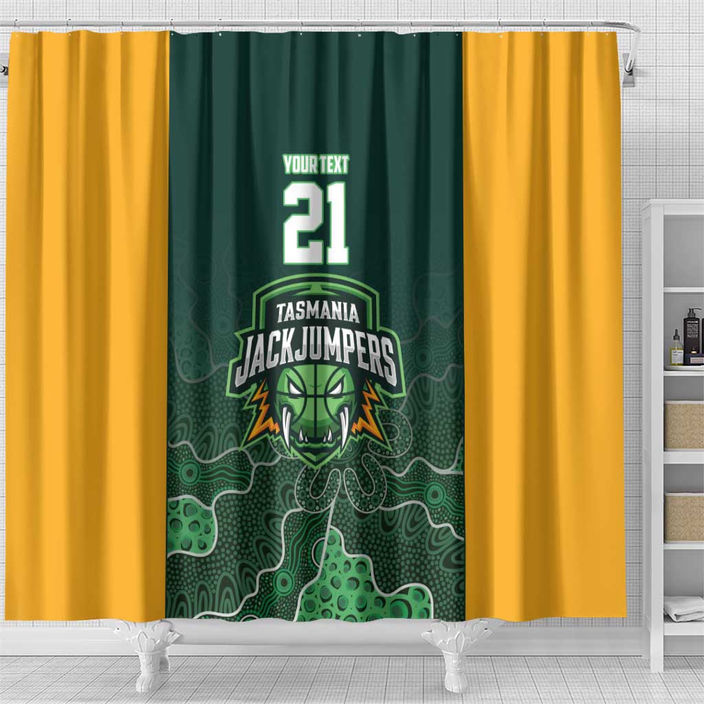 Basketball Custom Tasmania Shower Curtain Simple Australian Dot Art - Aussie Hoodie
