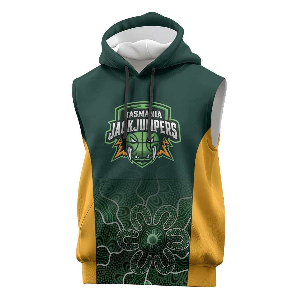 Basketball Custom Tasmania Sleeveless Hoodie Simple Australian Dot Art - Aussie Hoodie