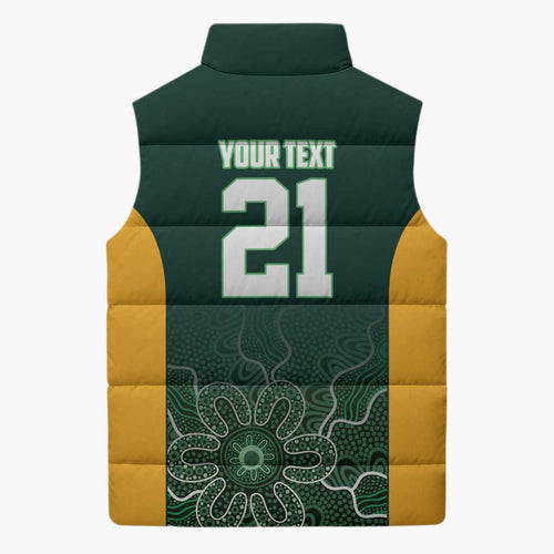 Basketball Custom Tasmania Sleeveless Puffer Jacket Simple Australian Dot Art - Aussie Hoodie
