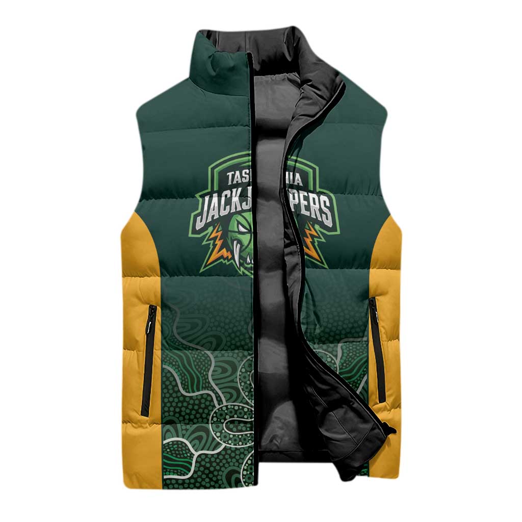 Basketball Custom Tasmania Sleeveless Puffer Jacket Simple Australian Dot Art - Aussie Hoodie