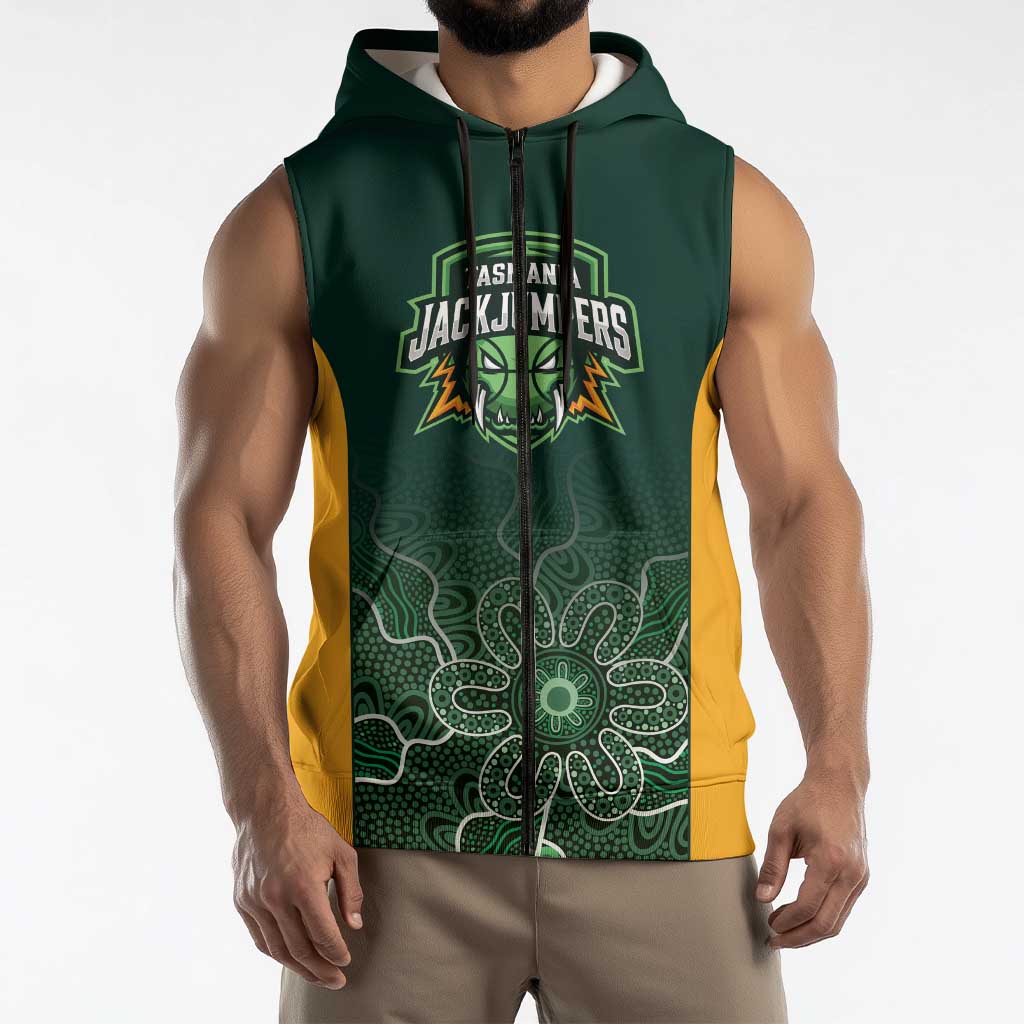 Basketball Custom Tasmania Sleeveless Zip Hoodie Simple Australian Dot Art LT9
