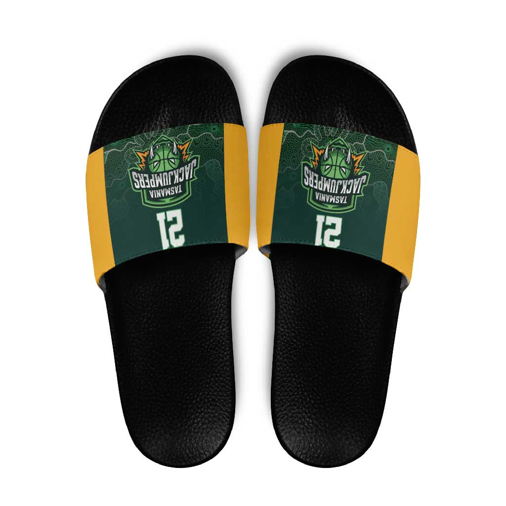 Basketball Custom Tasmania Slide Sandals Simple Australian Dot Art - Aussie Hoodie