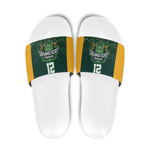 Basketball Custom Tasmania Slide Sandals Simple Australian Dot Art - Aussie Hoodie