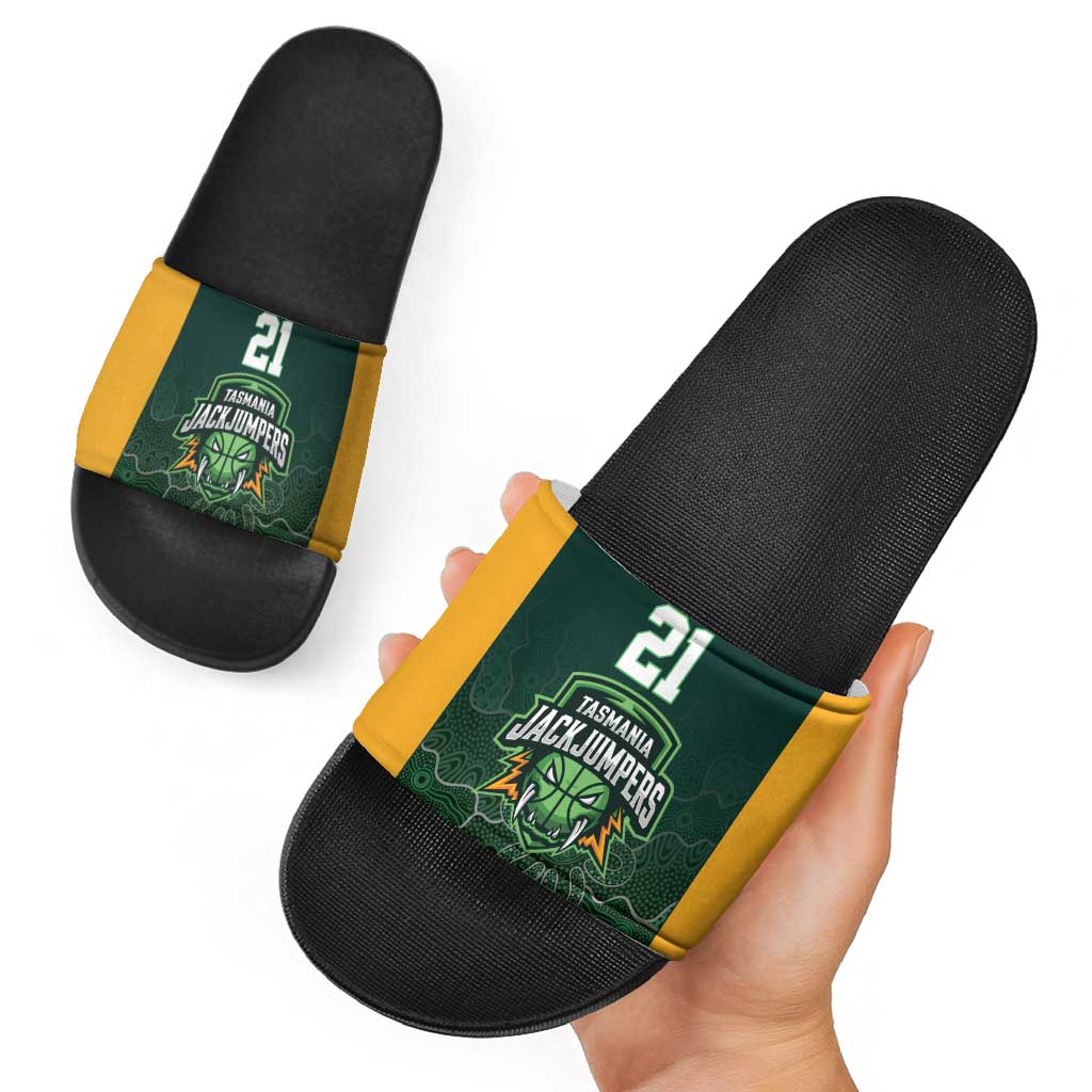 Basketball Custom Tasmania Slide Sandals Simple Australian Dot Art - Aussie Hoodie
