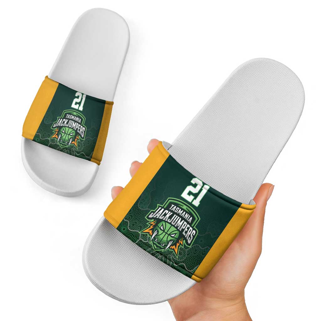Basketball Custom Tasmania Slide Sandals Simple Australian Dot Art - Aussie Hoodie