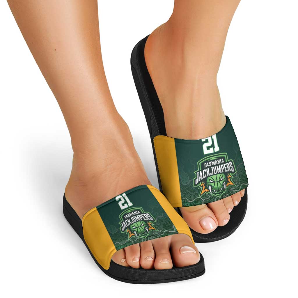 Basketball Custom Tasmania Slide Sandals Simple Australian Dot Art - Aussie Hoodie
