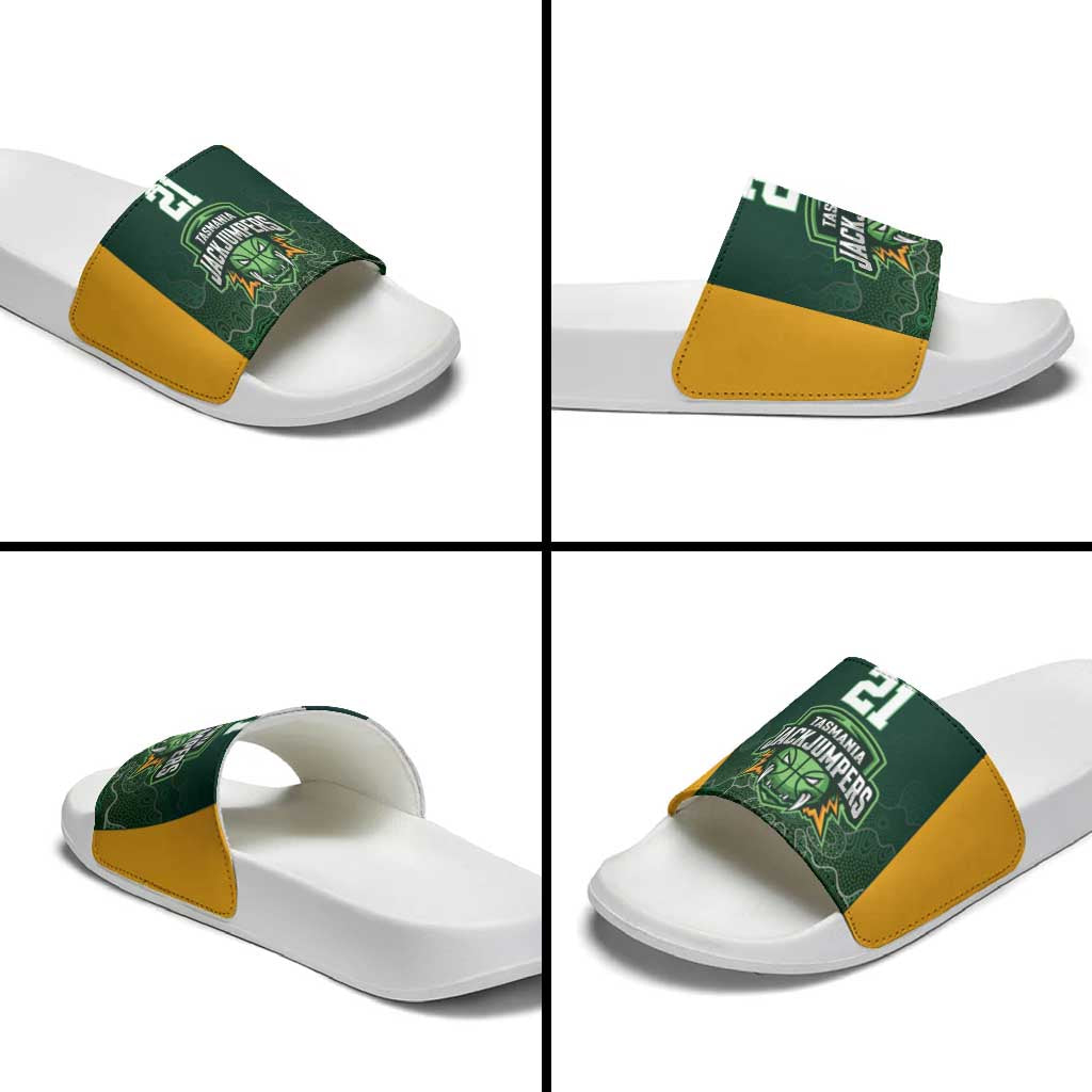 Basketball Custom Tasmania Slide Sandals Simple Australian Dot Art - Aussie Hoodie