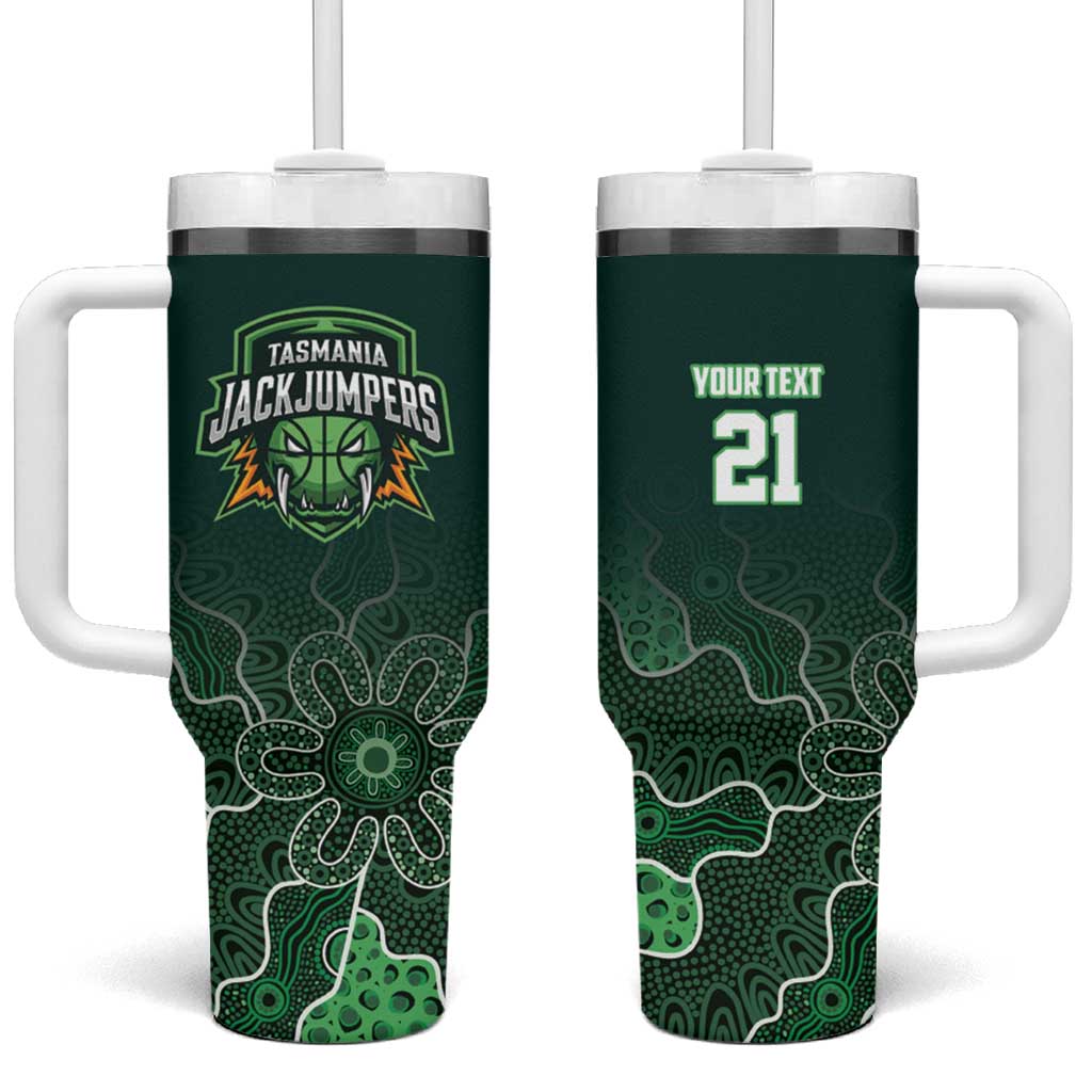Basketball Custom Tasmania Tumbler With Handle Simple Australian Dot Art - Aussie Hoodie