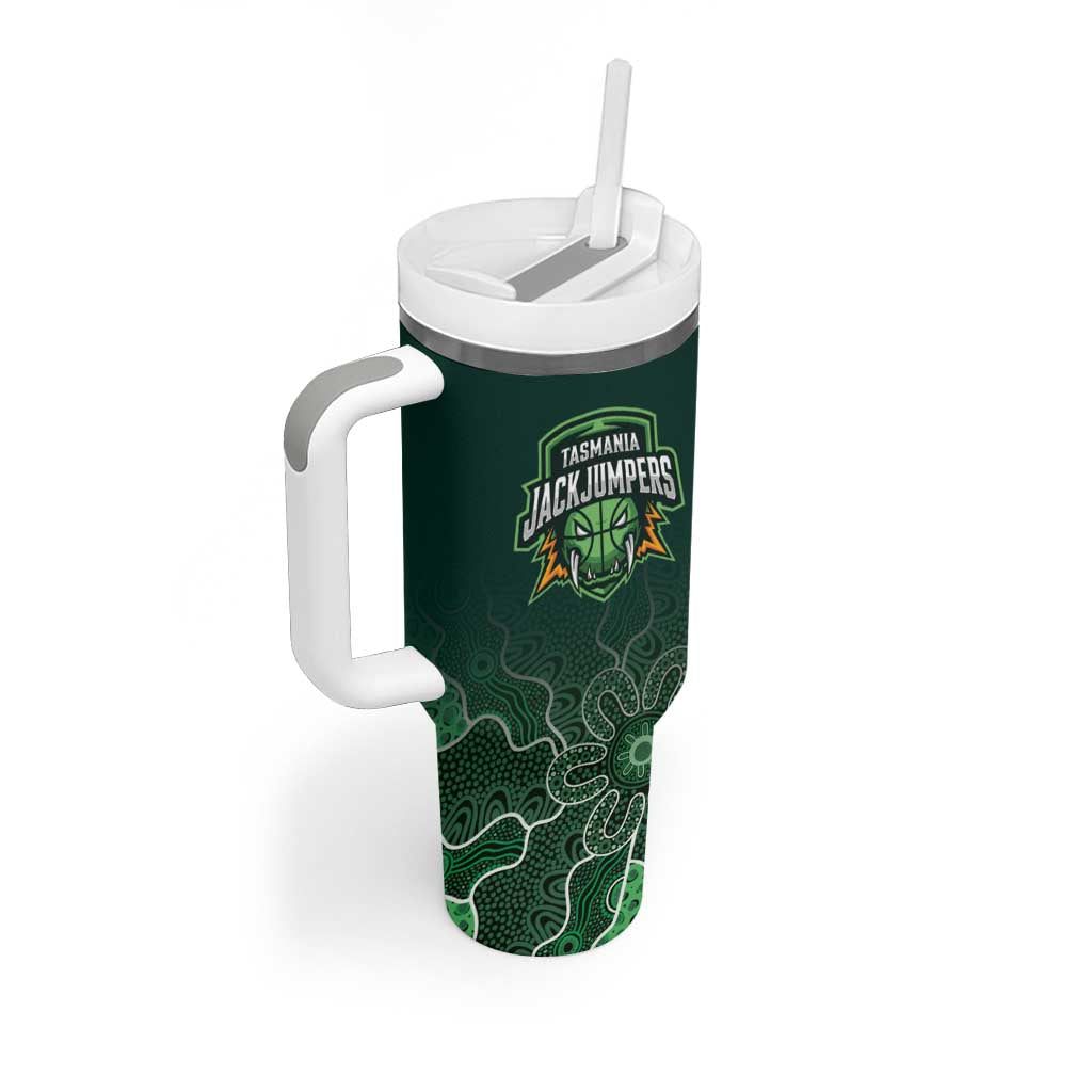 Basketball Custom Tasmania Tumbler With Handle Simple Australian Dot Art - Aussie Hoodie