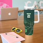 Basketball Custom Tasmania Tumbler With Handle Simple Australian Dot Art - Aussie Hoodie