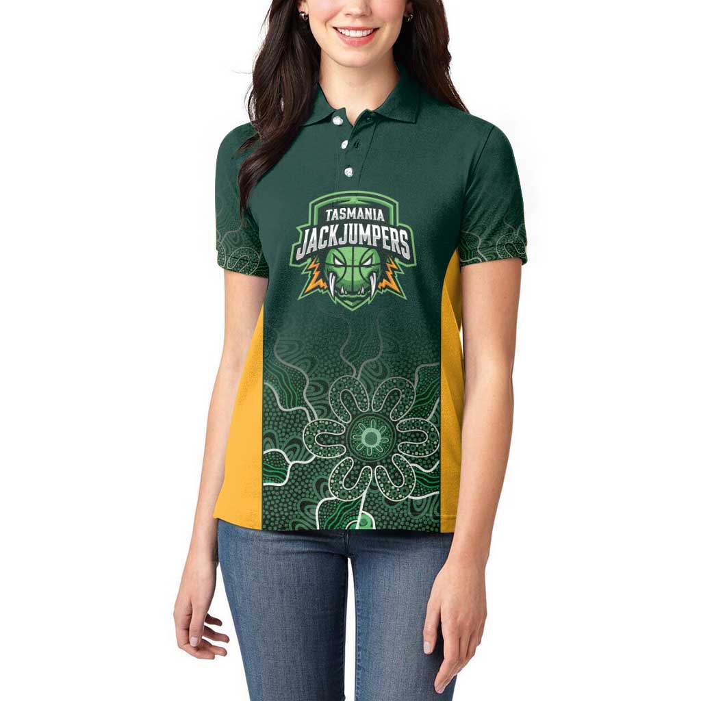 Basketball Custom Tasmania Women Polo Shirt Simple Australian Dot Art - Aussie Hoodie
