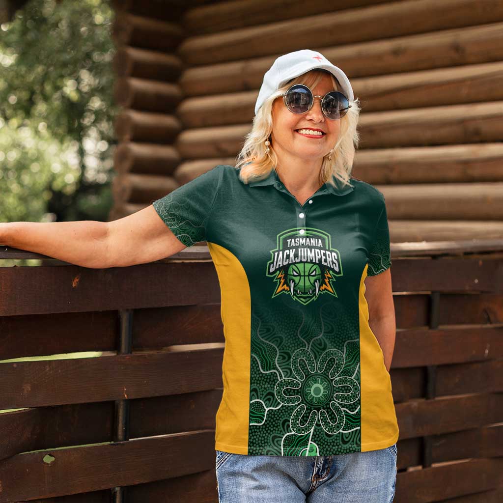 Basketball Custom Tasmania Women Polo Shirt Simple Australian Dot Art - Aussie Hoodie