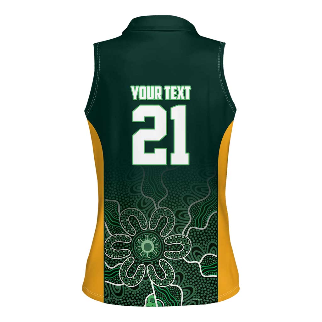 Basketball Custom Tasmania Women Sleeveless Polo Shirt Simple Australian Dot Art - Aussie Hoodie