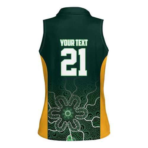 Basketball Custom Tasmania Women Sleeveless Polo Shirt Simple Australian Dot Art - Aussie Hoodie