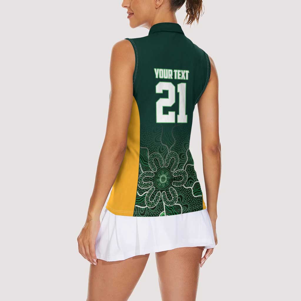 Basketball Custom Tasmania Women Sleeveless Polo Shirt Simple Australian Dot Art - Aussie Hoodie