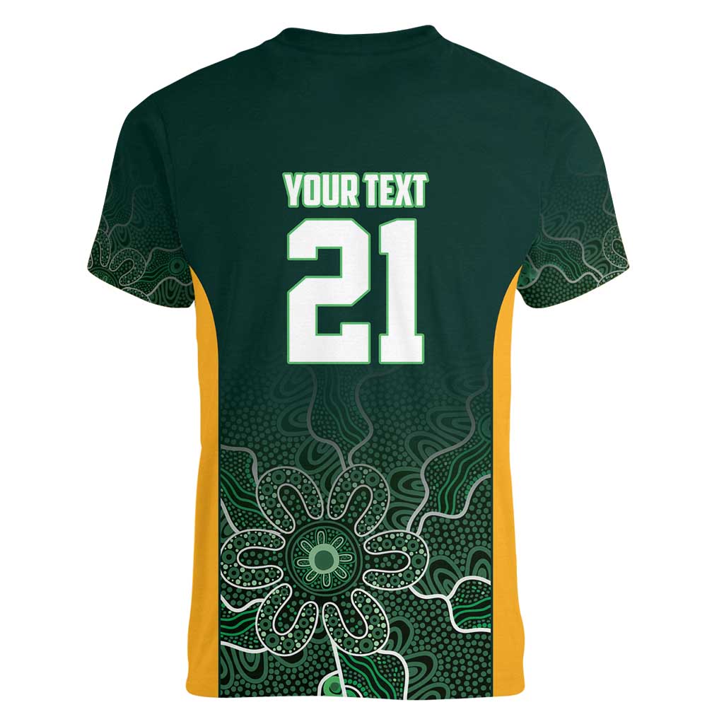 Basketball Custom Tasmania Women V-Neck T-Shirt Simple Australian Dot Art - Aussie Hoodie
