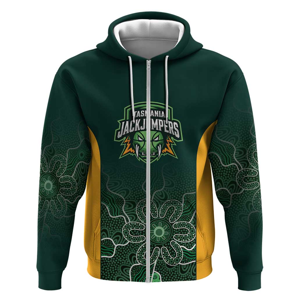 Basketball Custom Tasmania Zip Hoodie Simple Australian Dot Art - Aussie Hoodie