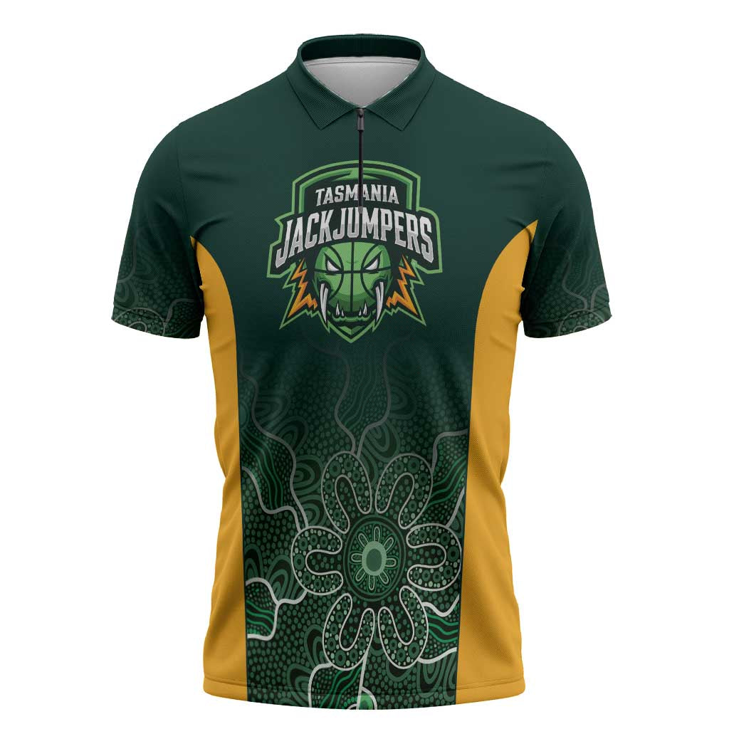 Basketball Custom Tasmania Zipper Polo Shirt Simple Australian Dot Art - Aussie Hoodie
