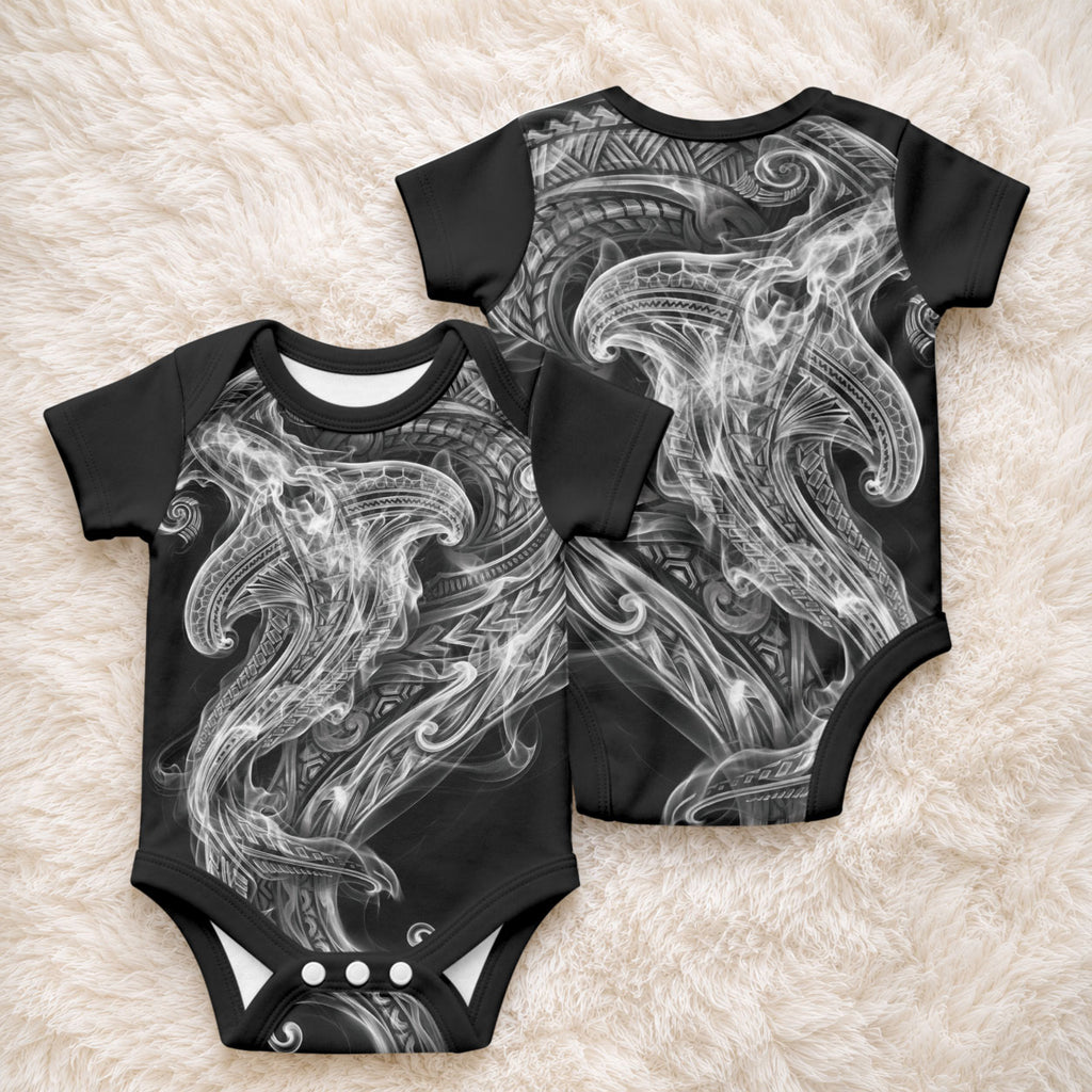 Pango Maori Tribal Hammershark Ghost Spirit Baby Onesie