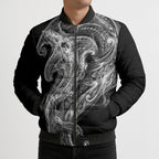 Pango Maori Tribal Hammershark Ghost Spirit Bomber Puffer Jacket