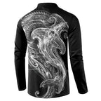 Pango Maori Tribal Hammershark Ghost Spirit Button Sweatshirt