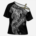 Pango Maori Tribal Hammershark Ghost Spirit Cross Shoulder Shirt