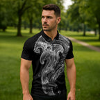 Pango Maori Tribal Hammershark Ghost Spirit Zipper Polo Shirt