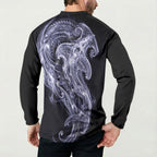 Kikorangi Maori Tribal Hammershark Ghost Spirit Button Sweatshirt