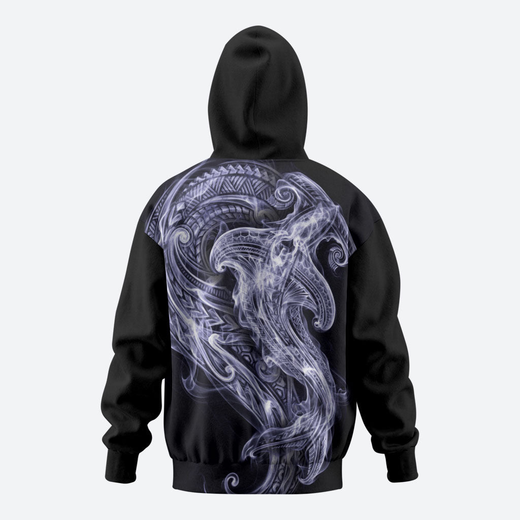 Kikorangi Maori Tribal Hammershark Ghost Spirit Hoodie