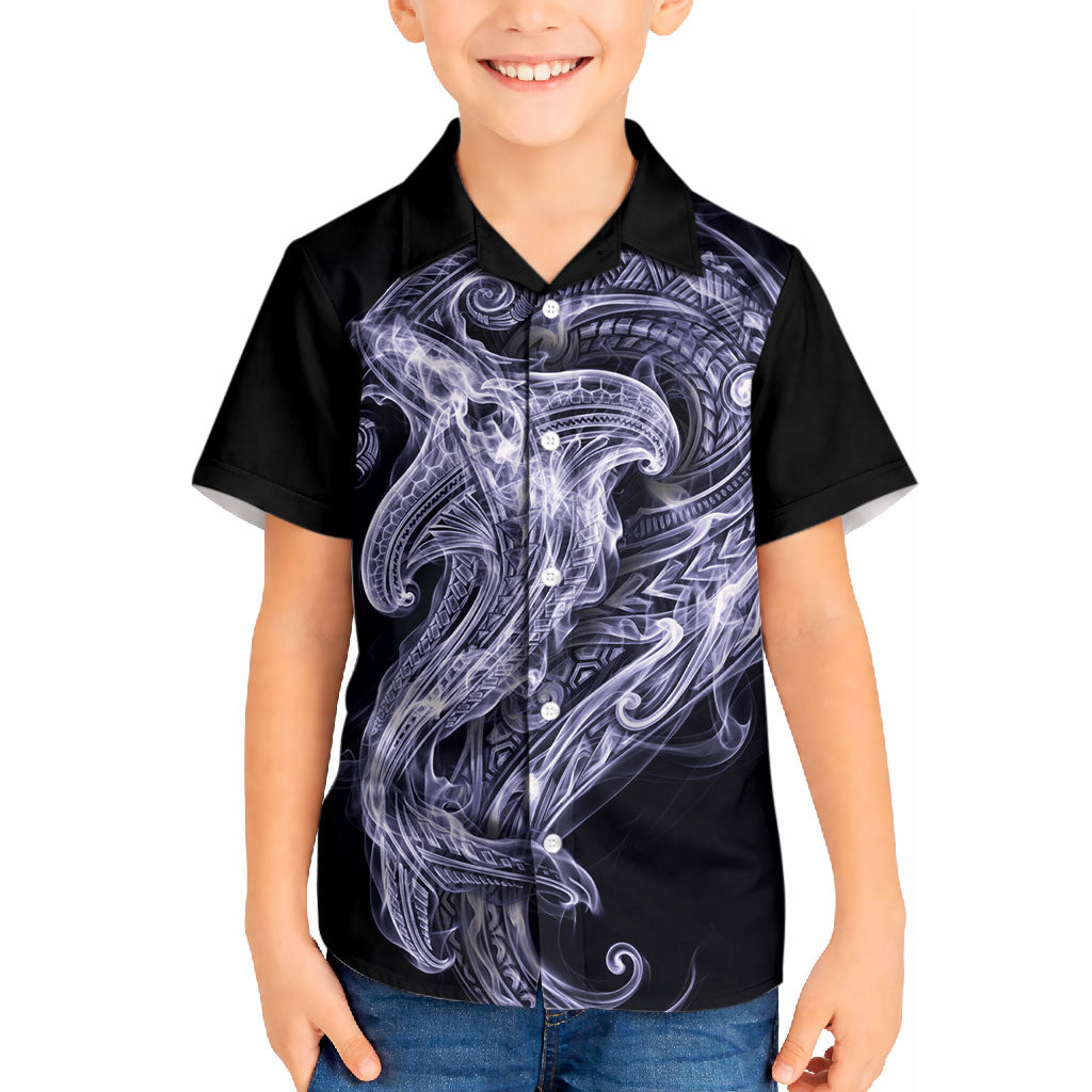 Kikorangi Maori Tribal Hammershark Ghost Spirit Kid Hawaiian Shirt