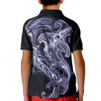 Kikorangi Maori Tribal Hammershark Ghost Spirit Kid Polo Shirt