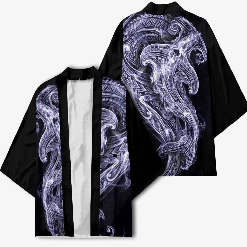Kikorangi Maori Tribal Hammershark Ghost Spirit Kimono